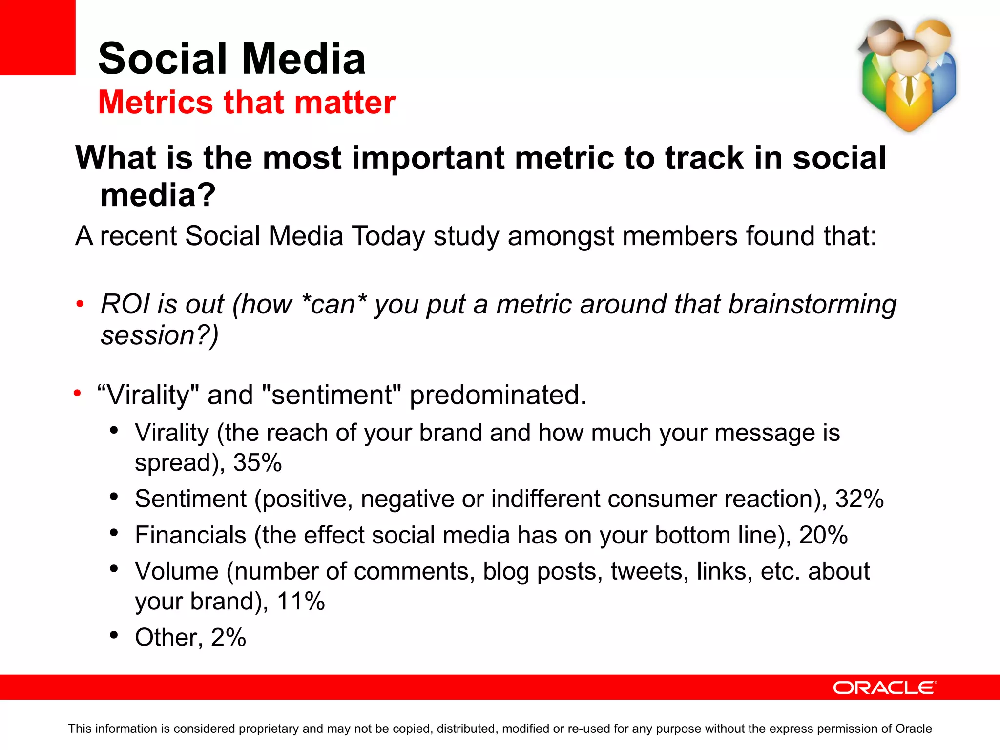 Social Media & Collaboration Proctor and Gamble – Connect & Develop This information is considered proprietary and may not be copied, distributed, modified or re-used for any purpose without the express permission of Oracle 
