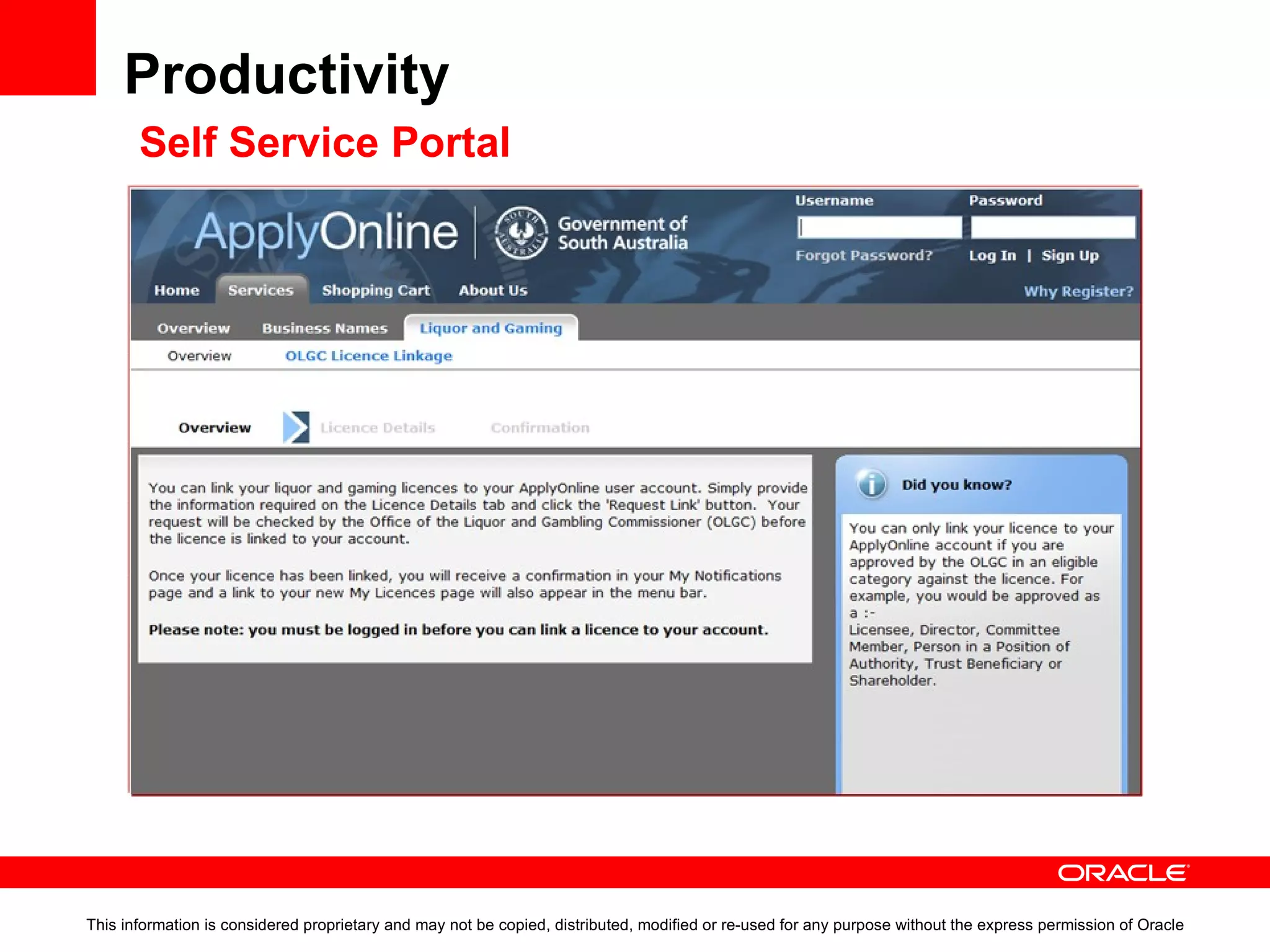 Productivity Using workflow to  Unify Process Tasks  Extend productivity with Utilise worklists directly within the portal Seamlessly view processes across applications Extend process and communication to external entities (partners with B2B sites) Benefits Unified context between process tasks, content and social interaction improves process execution Singe access point for multiple workflow tasks improves productivity 