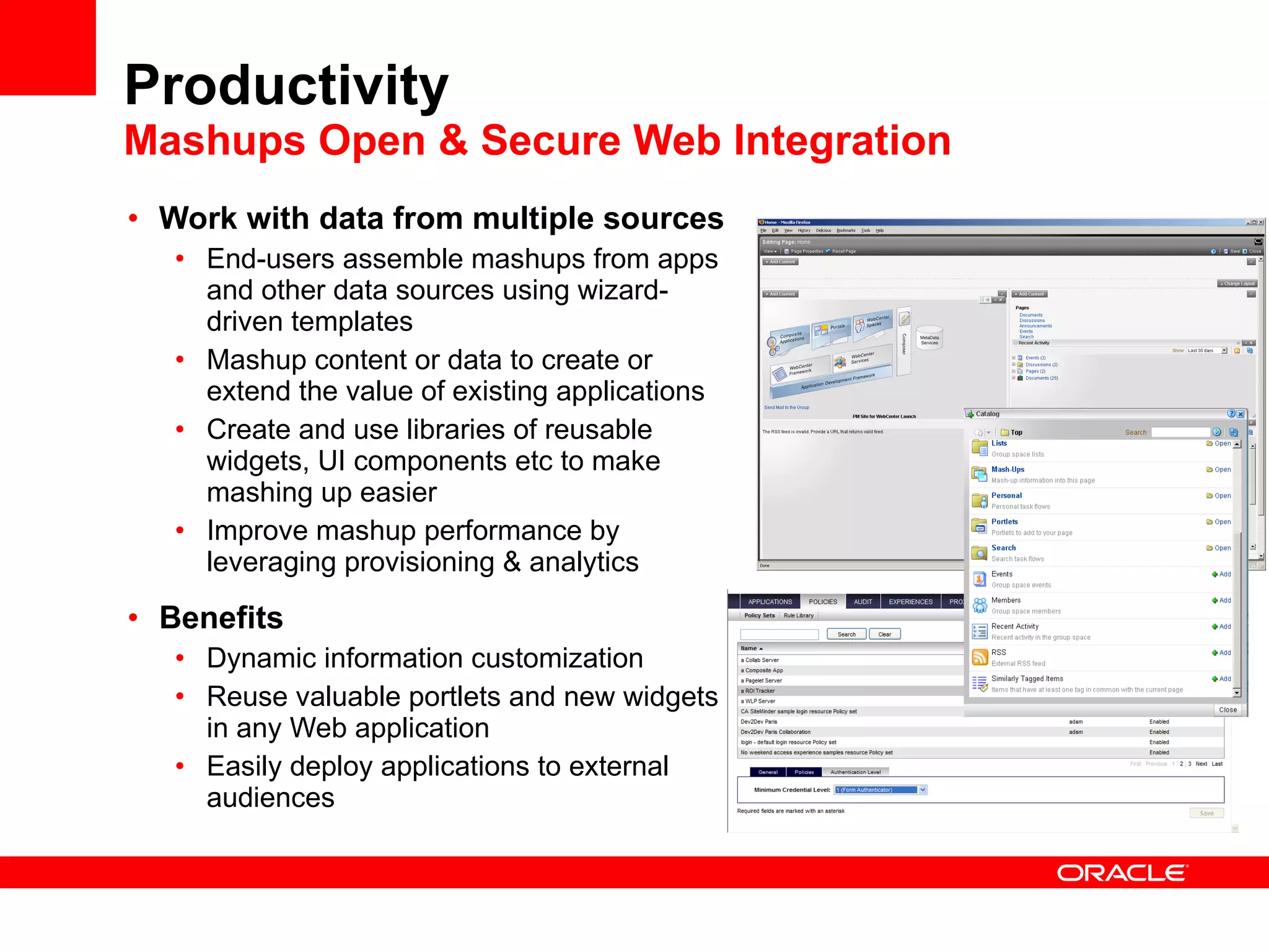 Productivity Federated Search This information is considered proprietary and may not be copied, distributed, modified or re-used for any purpose without the express permission of Oracle 