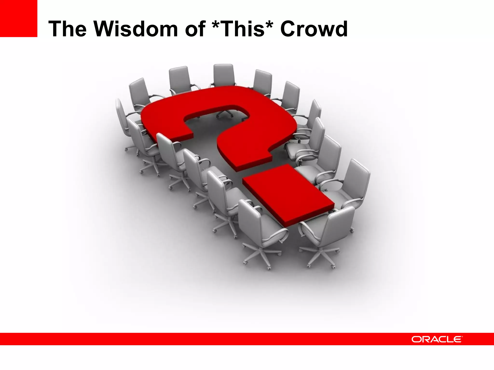 Workshop Resources To see Oracle Enterprise 2.0 in action, visit: www.r ea.oracle.com   To download Enterprise 2.0 resources*, visit: http://www.oracle.com/technology/architect/enterprise_solution_cookbook/building_e20_applications.html http://www.oracle.com/us/products/middleware/user-interaction/index.htm   *Look on the right hand side of this page for downloads and resources <Insert Picture Here> 