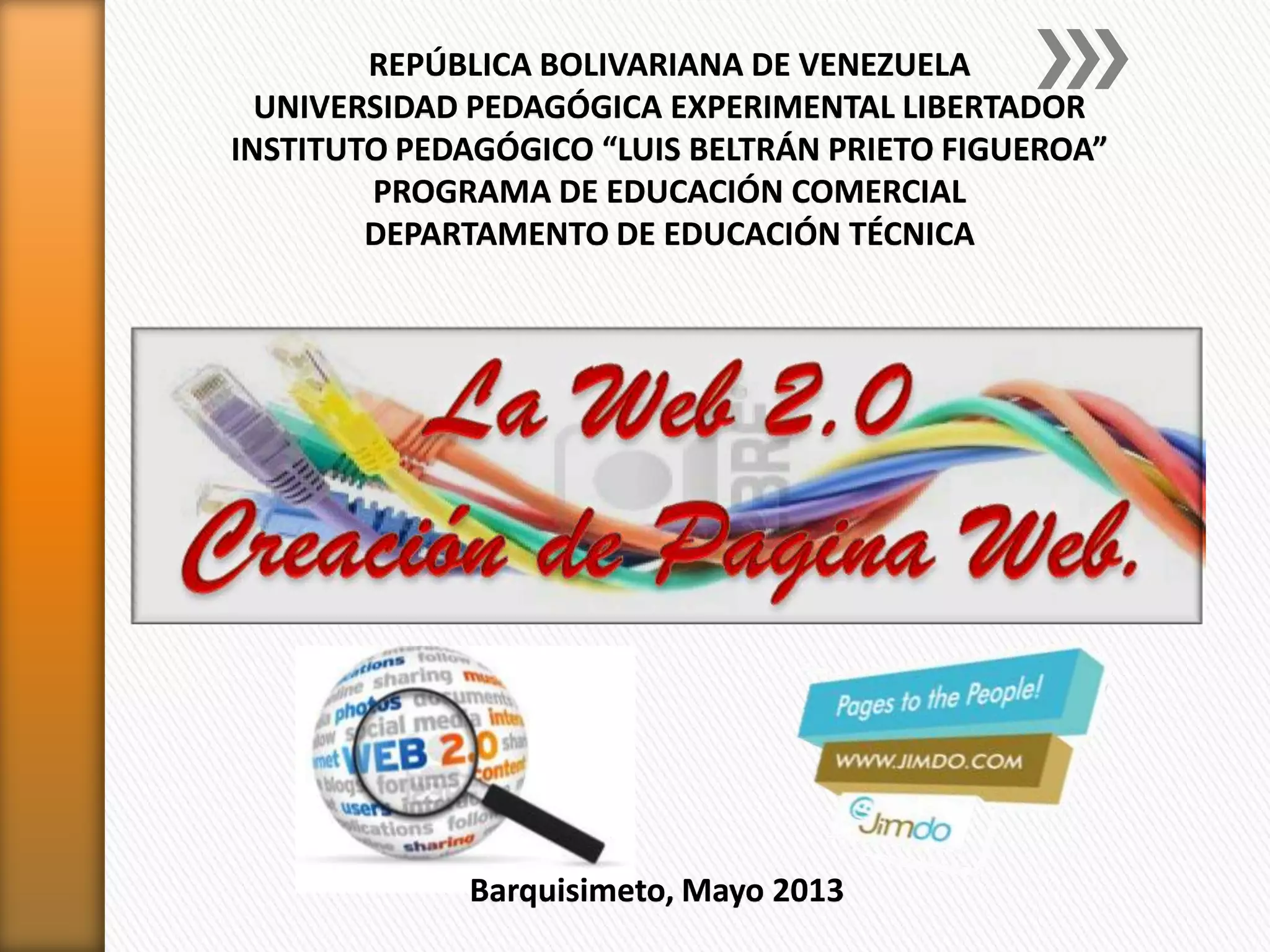 REPÚBLICA BOLIVARIANA DE VENEZUELA
UNIVERSIDAD PEDAGÓGICA EXPERIMENTAL LIBERTADOR
INSTITUTO PEDAGÓGICO “LUIS BELTRÁN PRIETO FIGUEROA”
PROGRAMA DE EDUCACIÓN COMERCIAL
DEPARTAMENTO DE EDUCACIÓN TÉCNICA
Barquisimeto, Mayo 2013