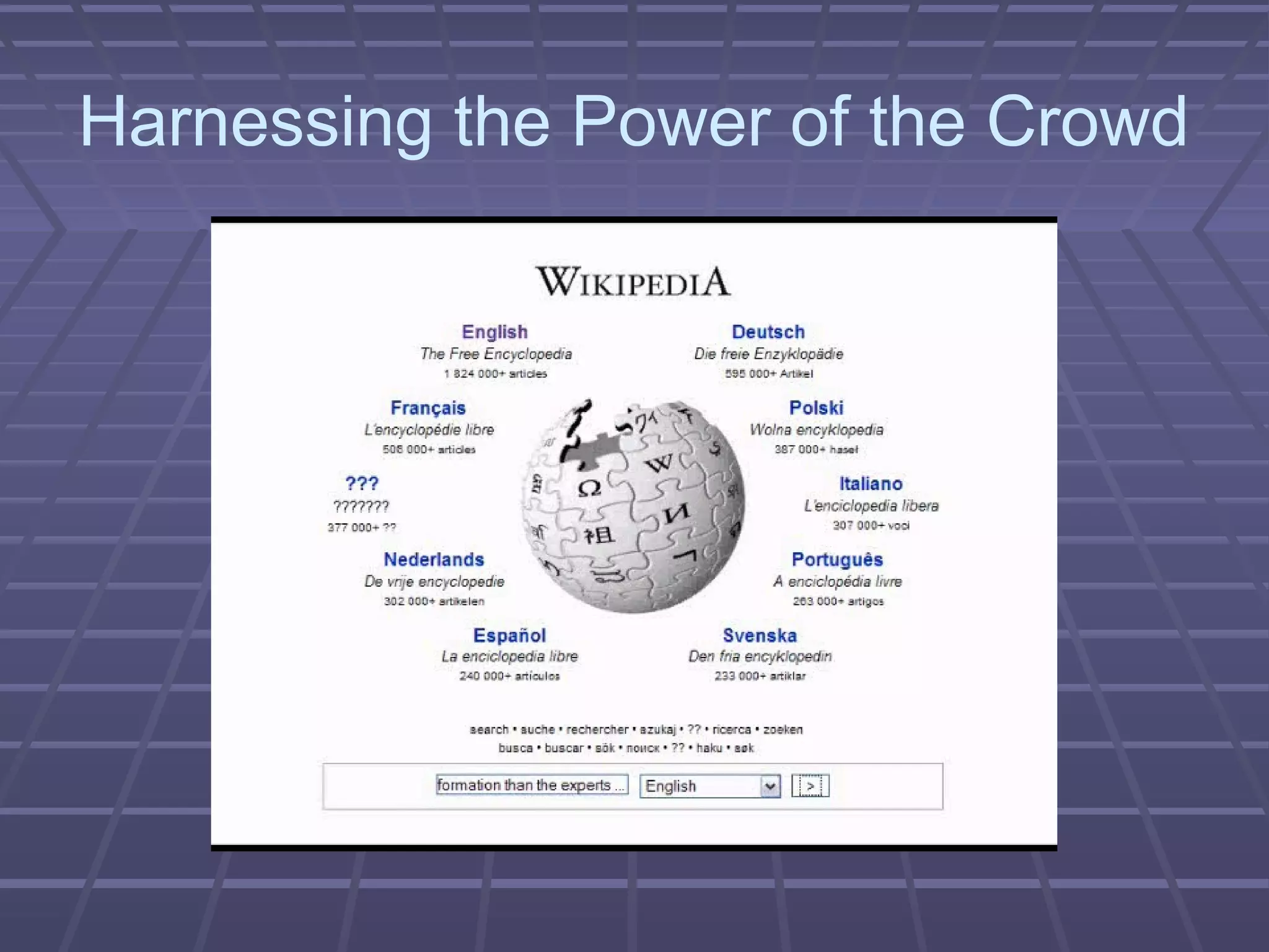 Harnessing the Power of the Crowd
 