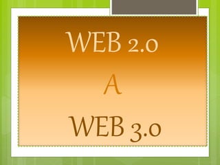 WEB 2.0
A
WEB 3.0
 