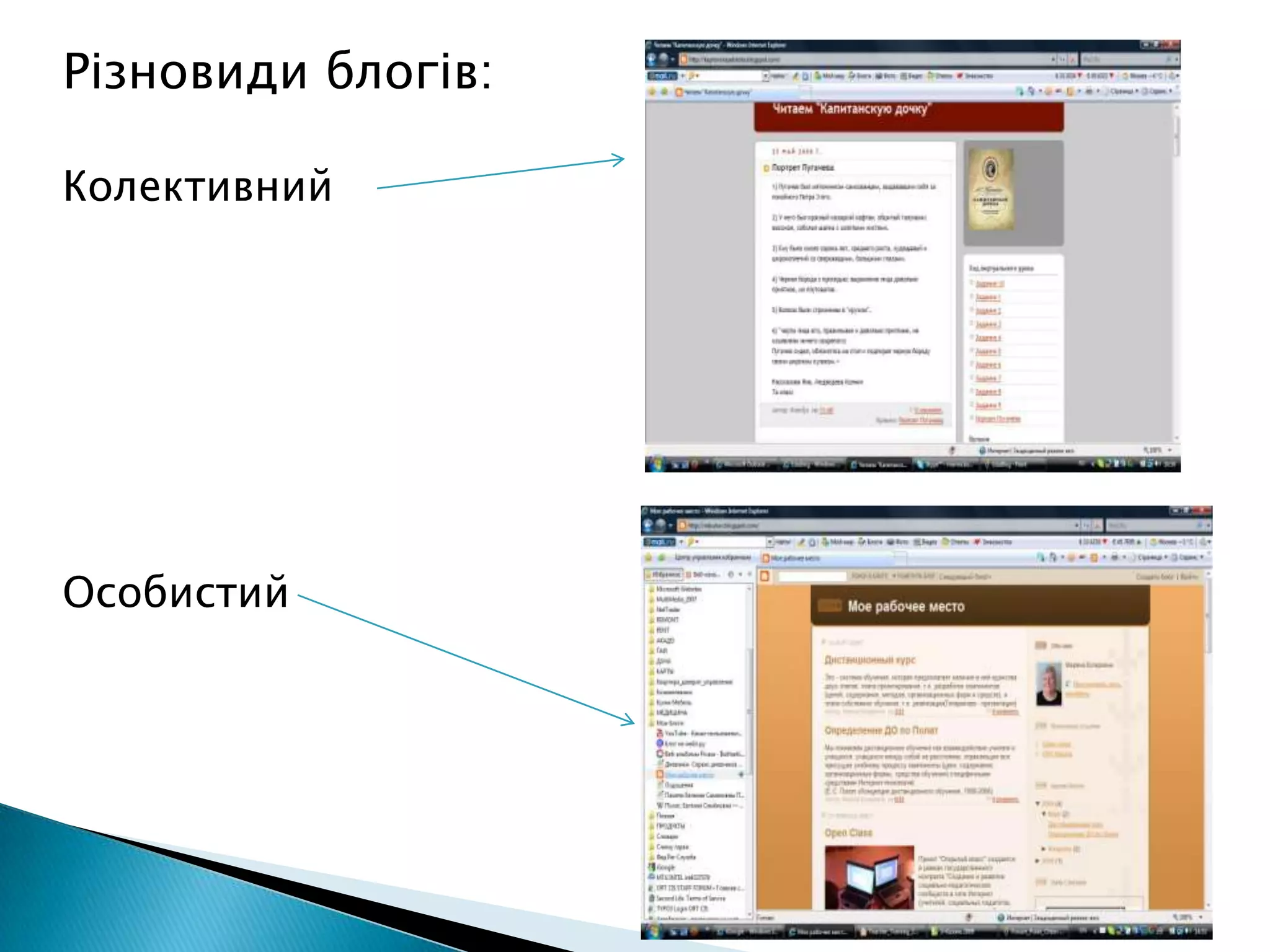 Критерії класифікації блогів:за автором (авторами);