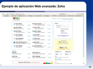 Ejemplo de aplicación Web avanzada: Zoho 