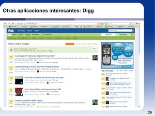Otras aplicaciones interesantes: Digg 