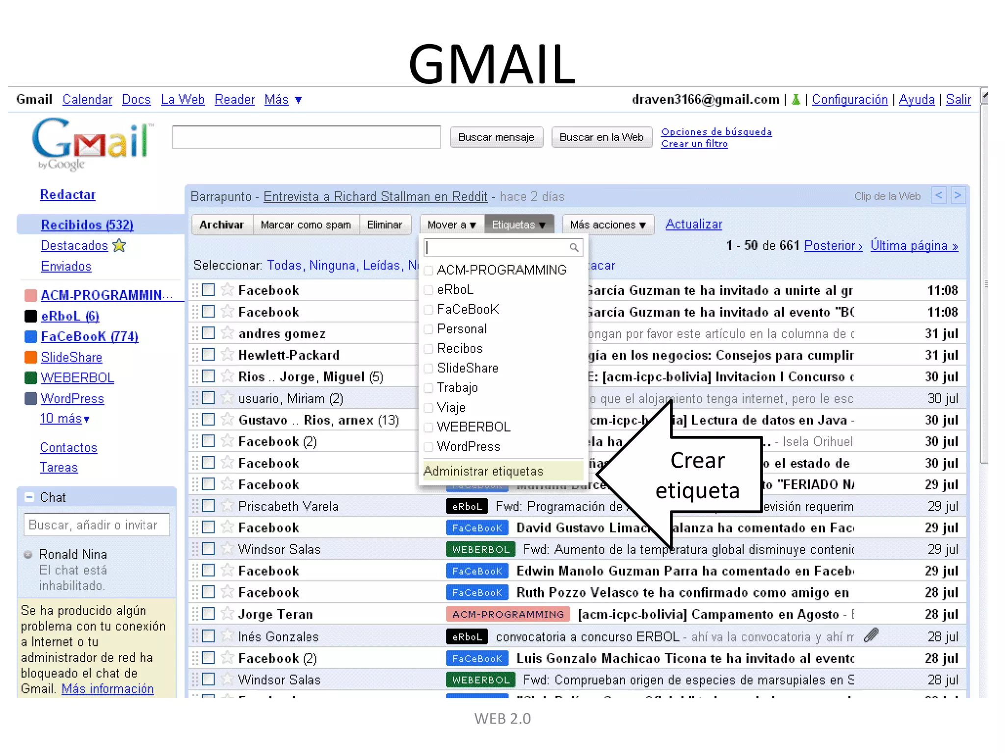 GMAILWEB 2.0Crear etiqueta