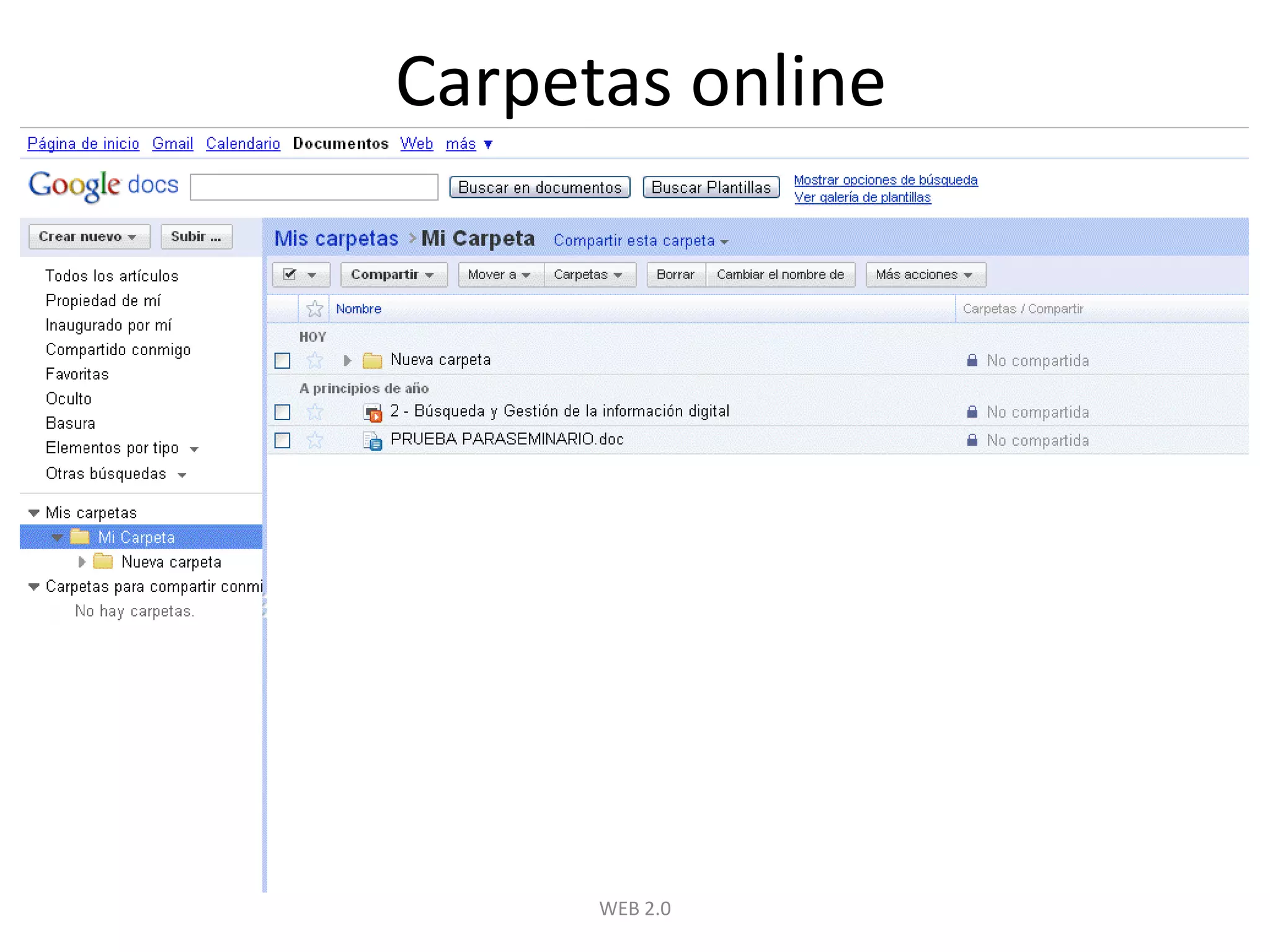 Carpetas onlineWEB 2.0