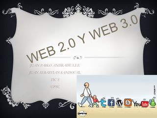 WEB 2.0 Y WEB 3.0
JUAN PABLO ANDRADE LEE
JUAN SEBASTIAN SANDOVAL
TIC´S
UPTC
 