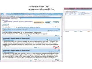Students can see their responses and can Add Post.