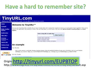 Have a hard to remember site?http://tinyurl.com/EUPBTOPOriginal ISD BTOP site: http://www.eup.k12.mi.us/608910123153921910/site/default.asp
