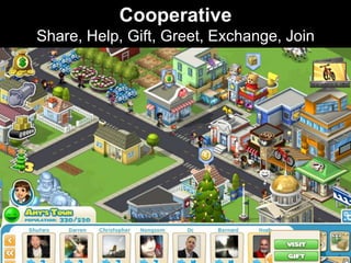 Cooperative<br />Share, Help, Gift, Greet, Exchange, Join<br />