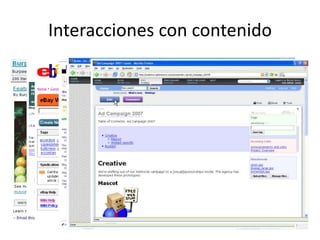 Interacciones con contenido
 