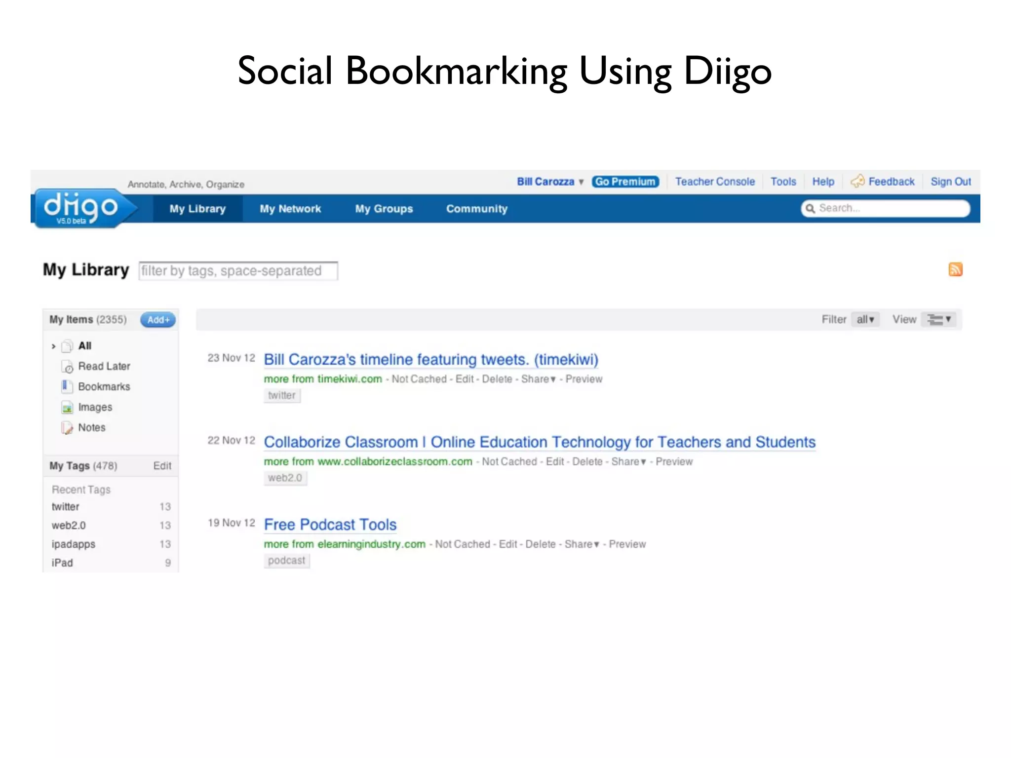 Social Bookmarking Using Diigo
 