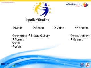 İçerik Yönetimi
Metin

Resim

TwinBlog İmage Gallery
Forum
Viki
Web

Video

Yönetim
File Archieve
Kaynak

 