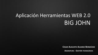 Aplicación Herramientas WEB 2.0
BIG JOHN
 