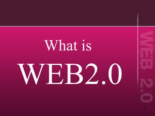 1
What is
WEB2.0
 
