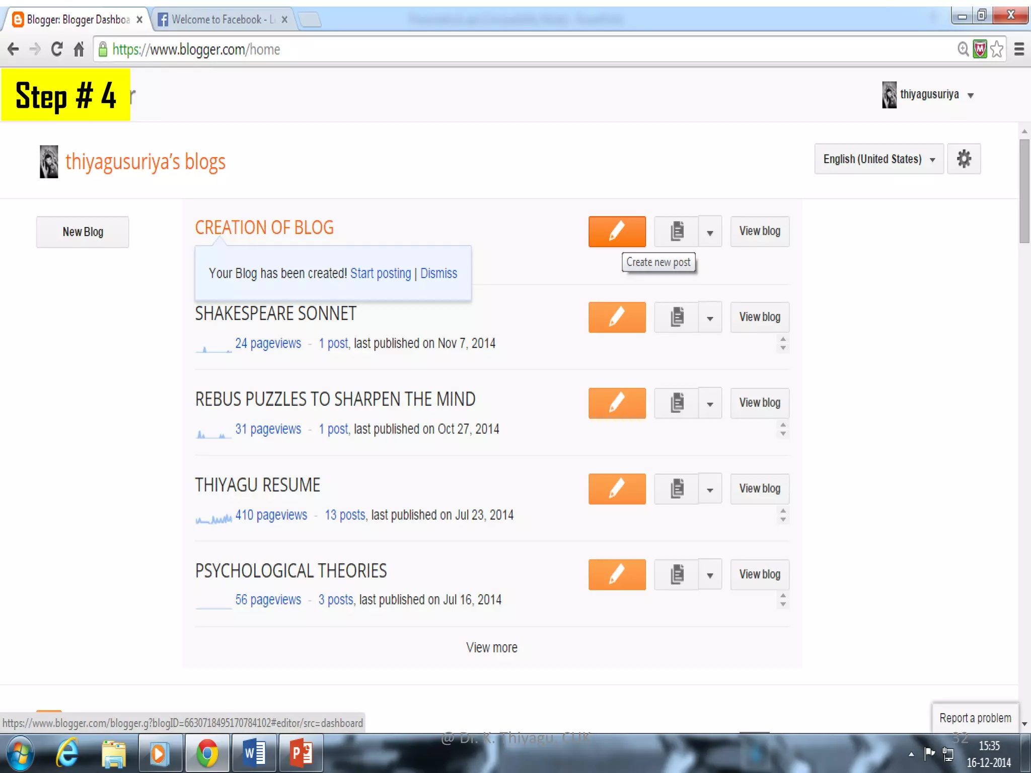 Step # 4
@ Dr. K. Thiyagu, CUK 32
 