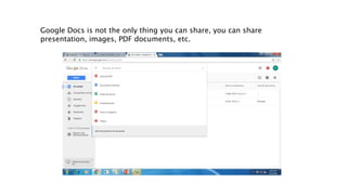 Google Docs is not the only thing you can share, you can share
presentation, images, PDF documents, etc.
 