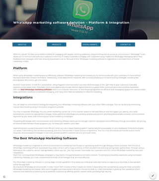 WhatsApp marketing software Solution - Platform & Integration