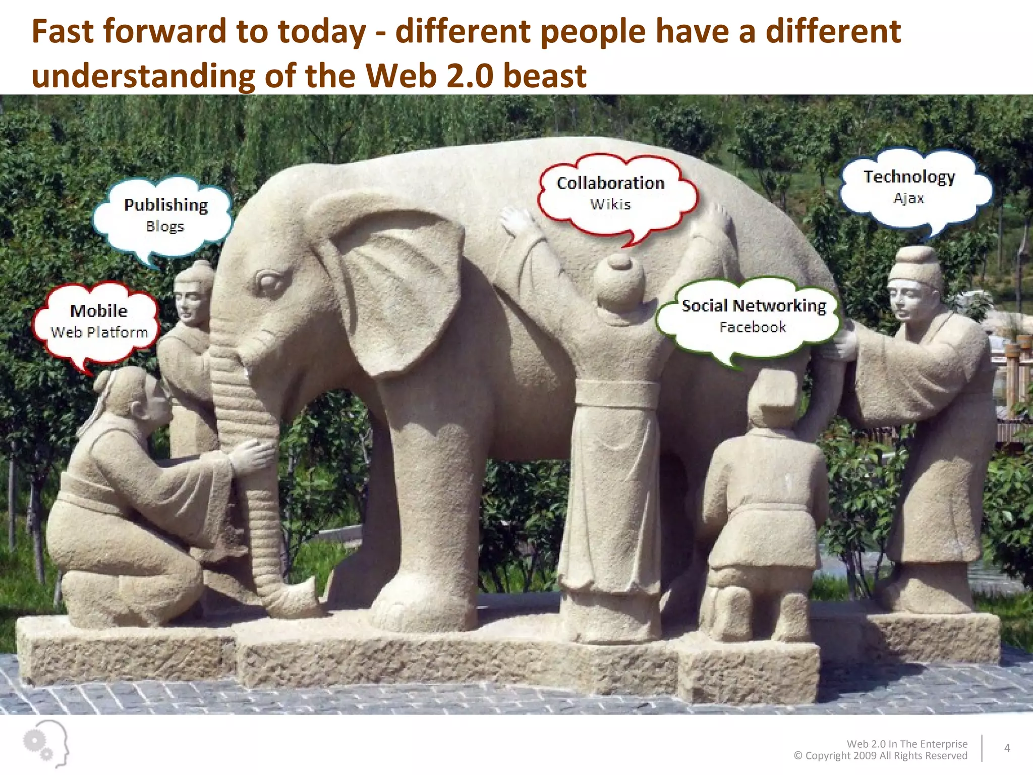 Fast forward to today - different people have a different understanding of the Web 2.0 beast 