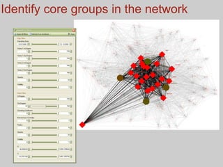 Identify core groups in the network 