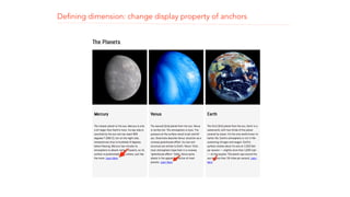 Defining dimension: change display property of anchors 
! 
! 
! 
 
