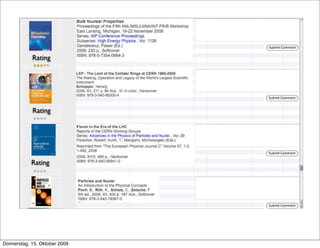 Rating




            Rating




            Rating




Donnerstag, 15. Oktober 2009
 