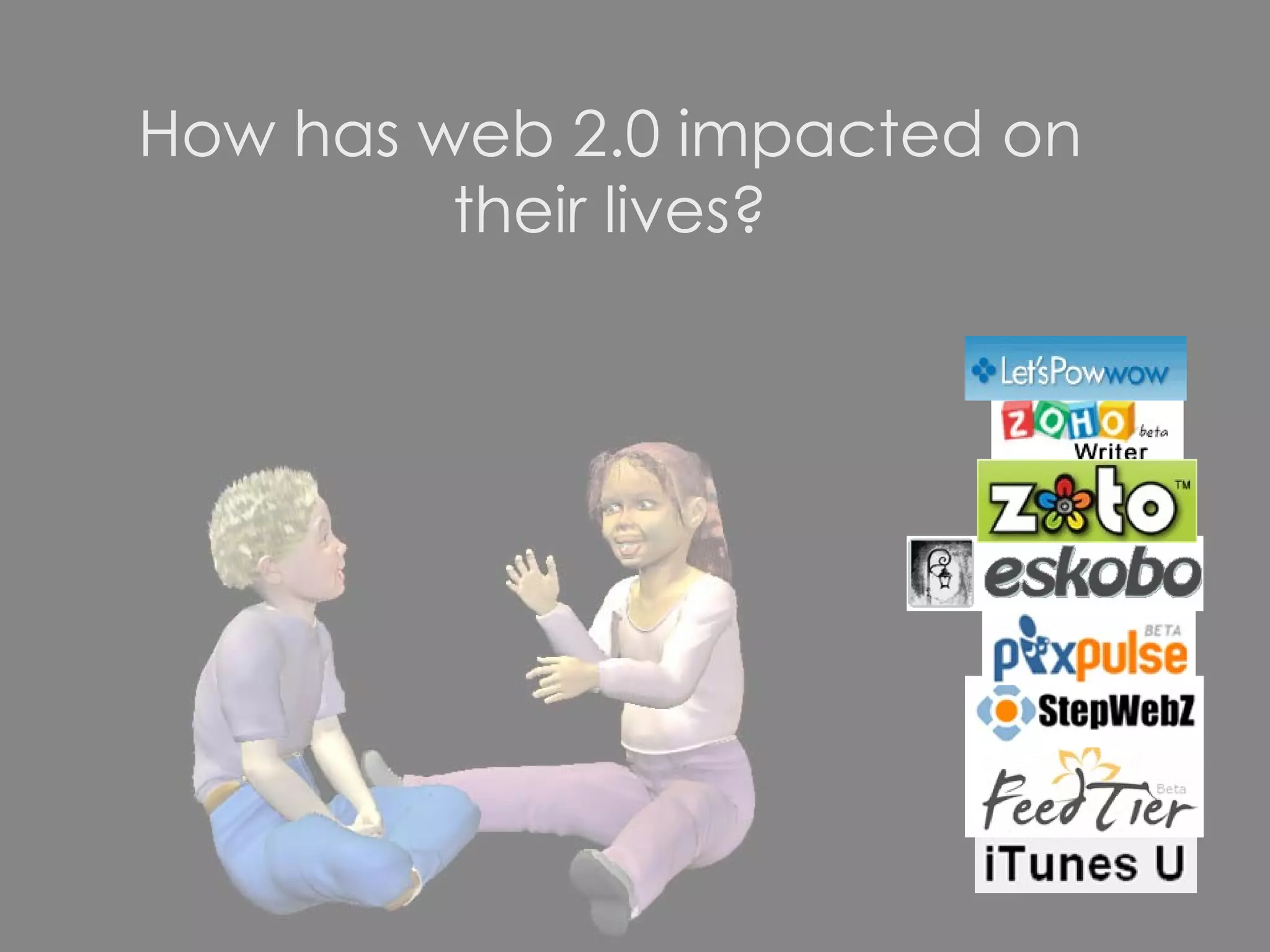 How has web 2.0 impacted on their lives? 
