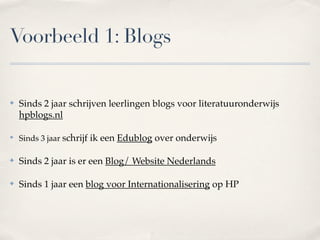 Vraag



✤   wat is studieweb: vooral web1.0 of web2.0 ?

✤   waarom
 