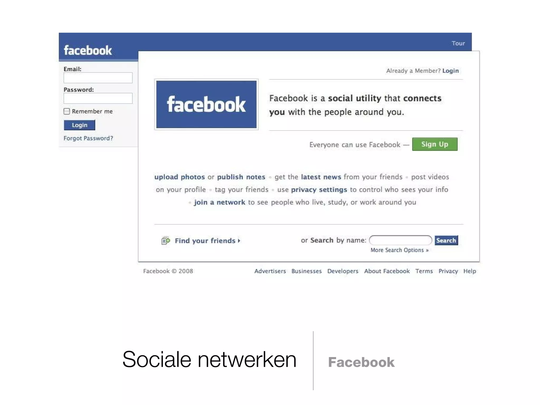 Sociale netwerken Facebook 