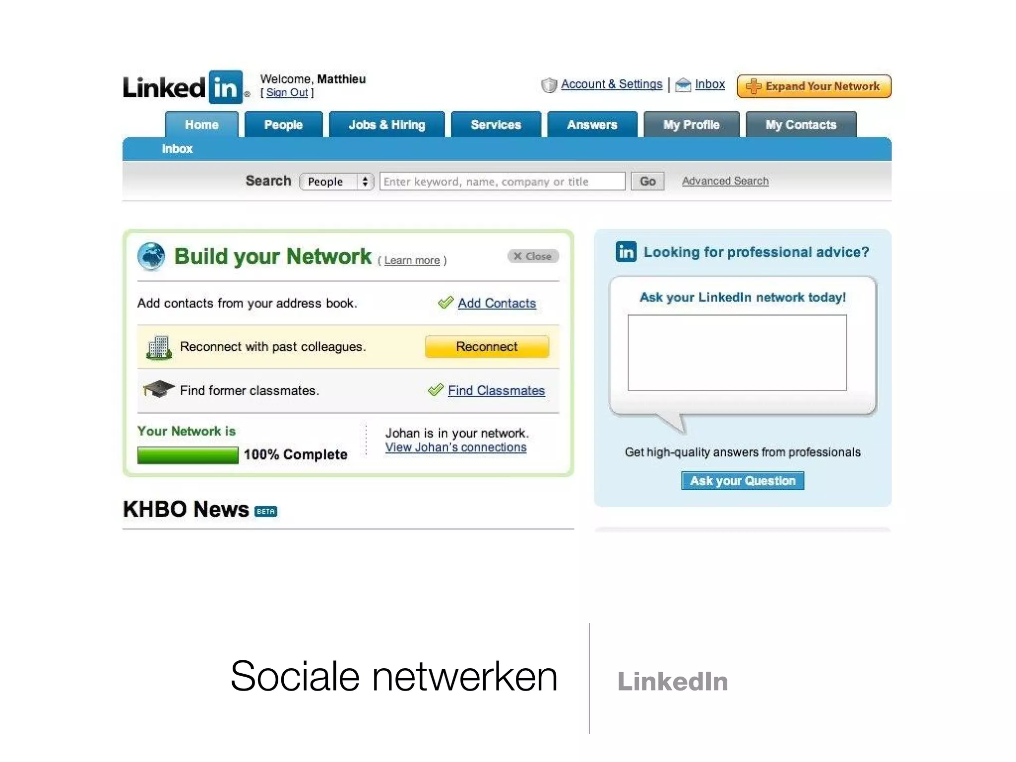 Sociale netwerken LinkedIn 