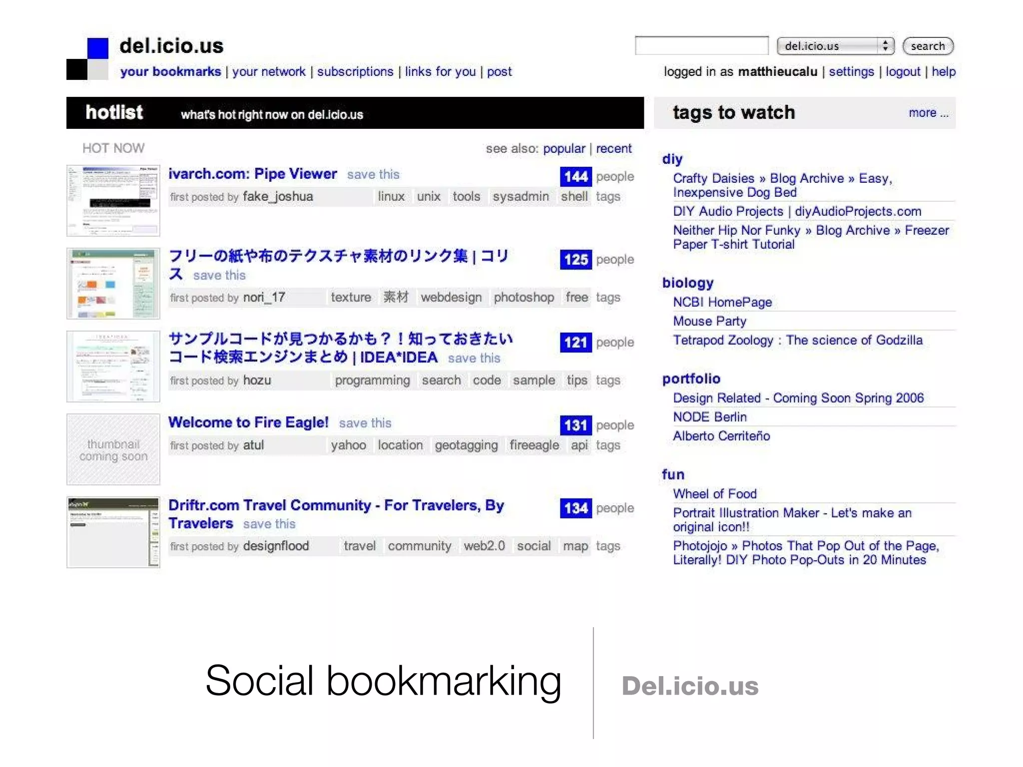Social bookmarking Del.icio.us 
