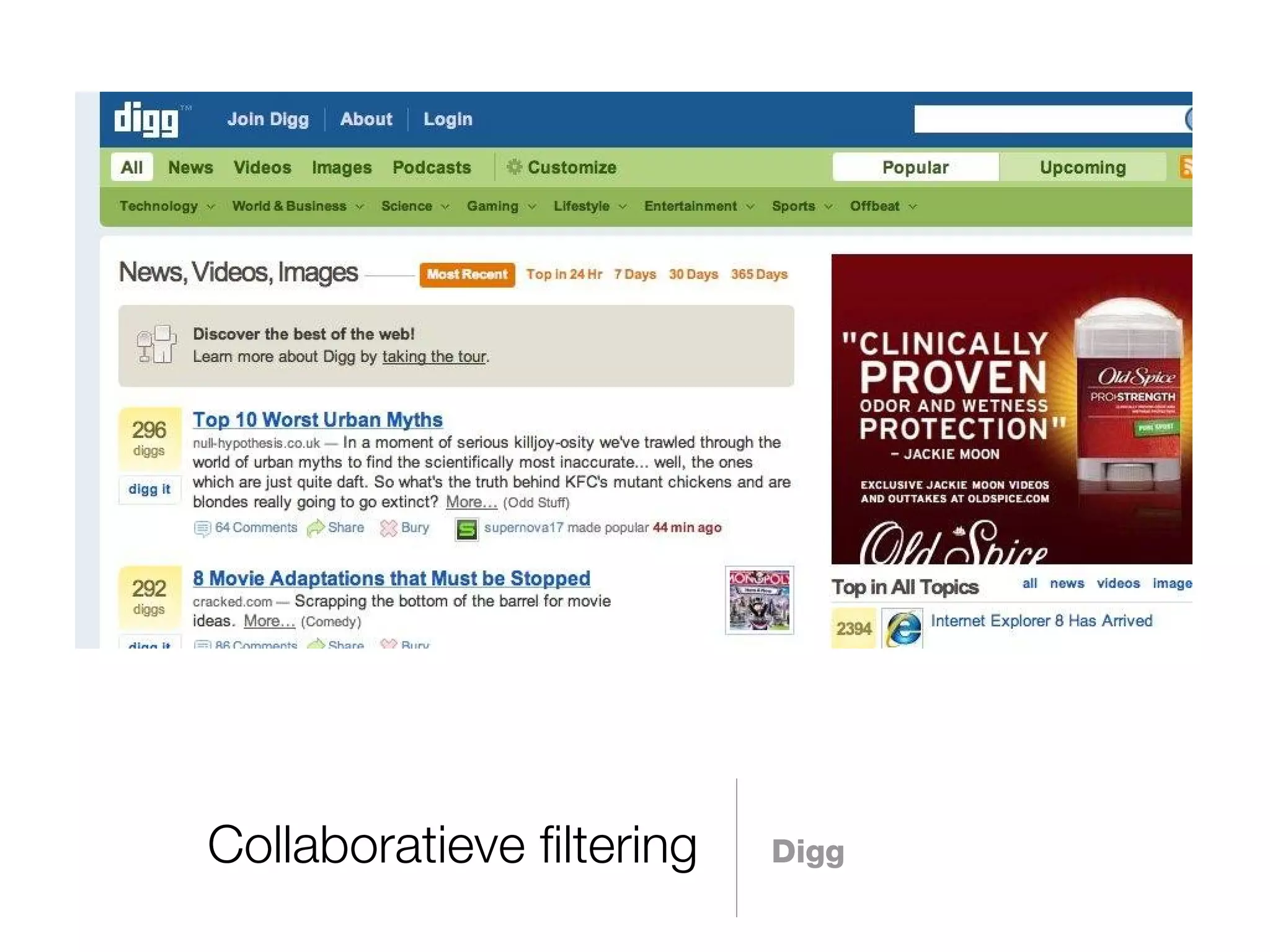 Collaboratieve filtering Digg 