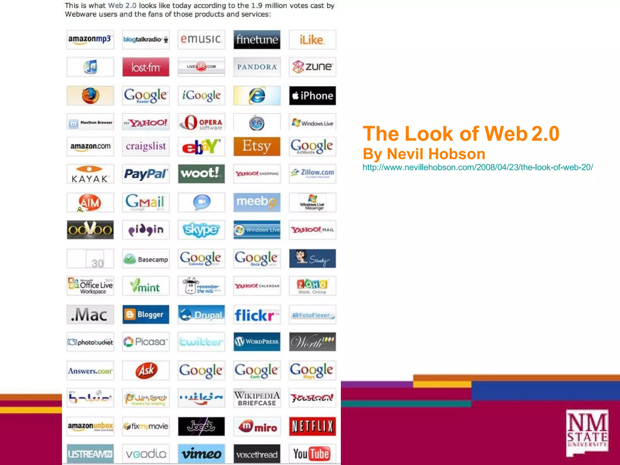 The Look of Web 2.0 By Nevil Hobson http://www. nevillehobson .com/2008/04/23/the-look-of-web-20/ 