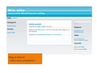Blog di default  / altro tema predefinito 