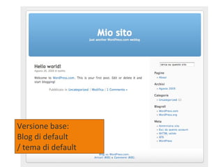 Versione base: Blog di default  / tema di default 
