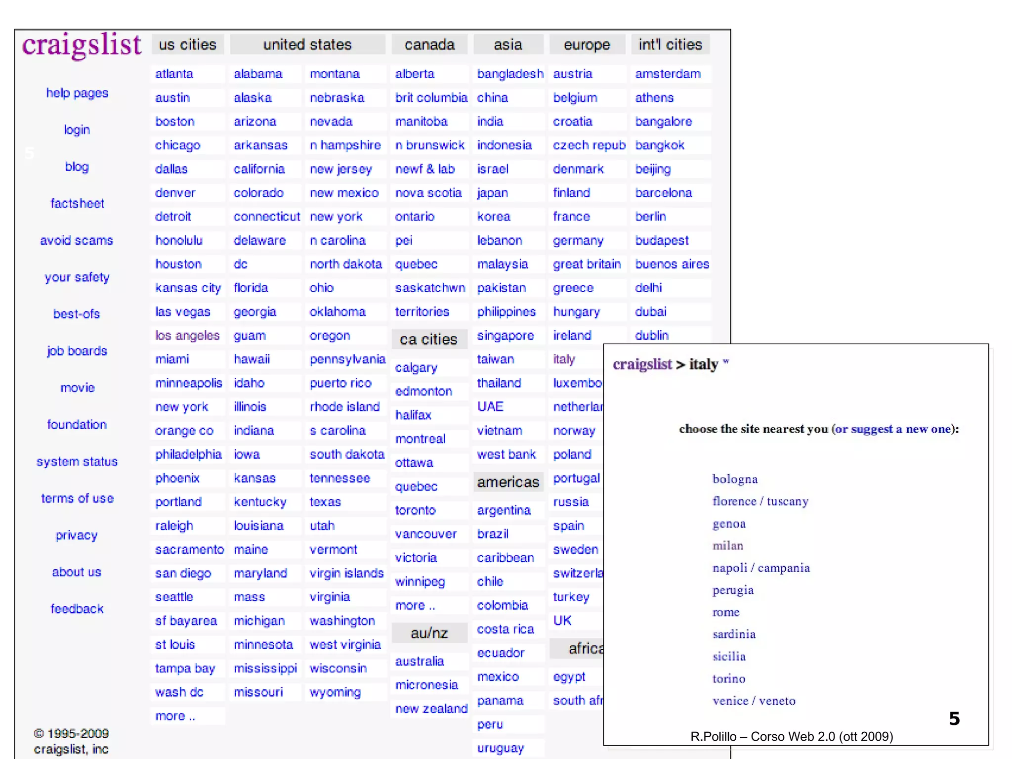 R.Polillo – Corso Web 2.0 (ott 2009) 