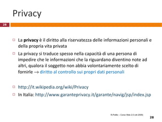Cloud computing: “sfide” e obbiettivi Sfide: Sicurezza  Interoperabilità di dati e applicazioni Portabilità di dati e applicazioni Governance e gestione Misure e controllo Obbiettivi: Scelta Flessibilità Velocità e agilità Competenza Da:  http://www.opencloudmanifesto.org/   (discussione aperta, in corso, su “open cloud”) 