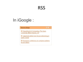 RSS In iGoogle :  