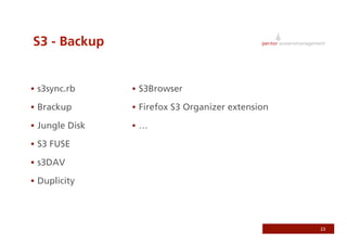 Use Somebody Else's Infrastructure - Utilizing Amazon S3 and EC2