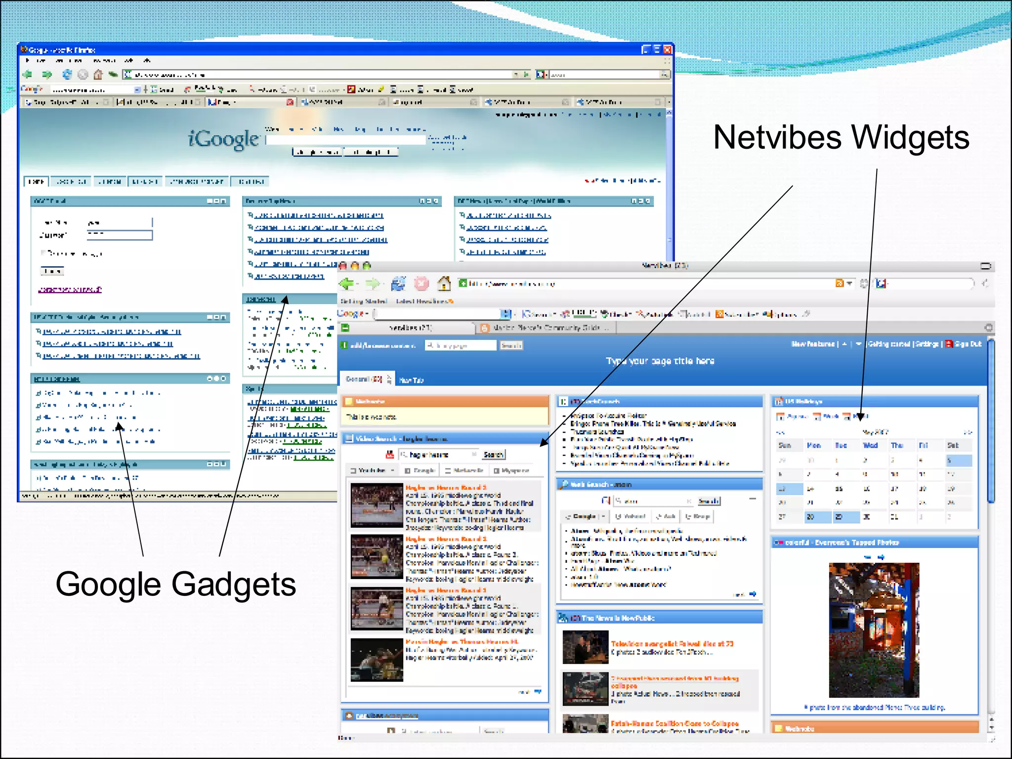 Google Gadgets Netvibes Widgets 