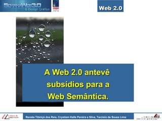 A Web 2.0 antevê  subsídios para a Web Semântica. Web 2.0 