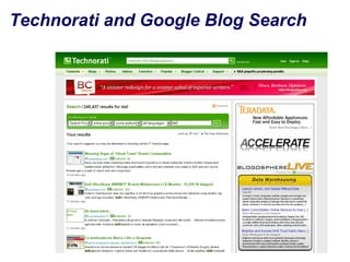 Technorati and Google Blog Search 