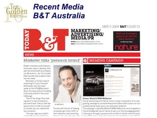 Recent Media B&T Australia 