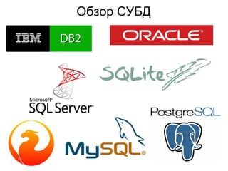 Обзор СУБД
 