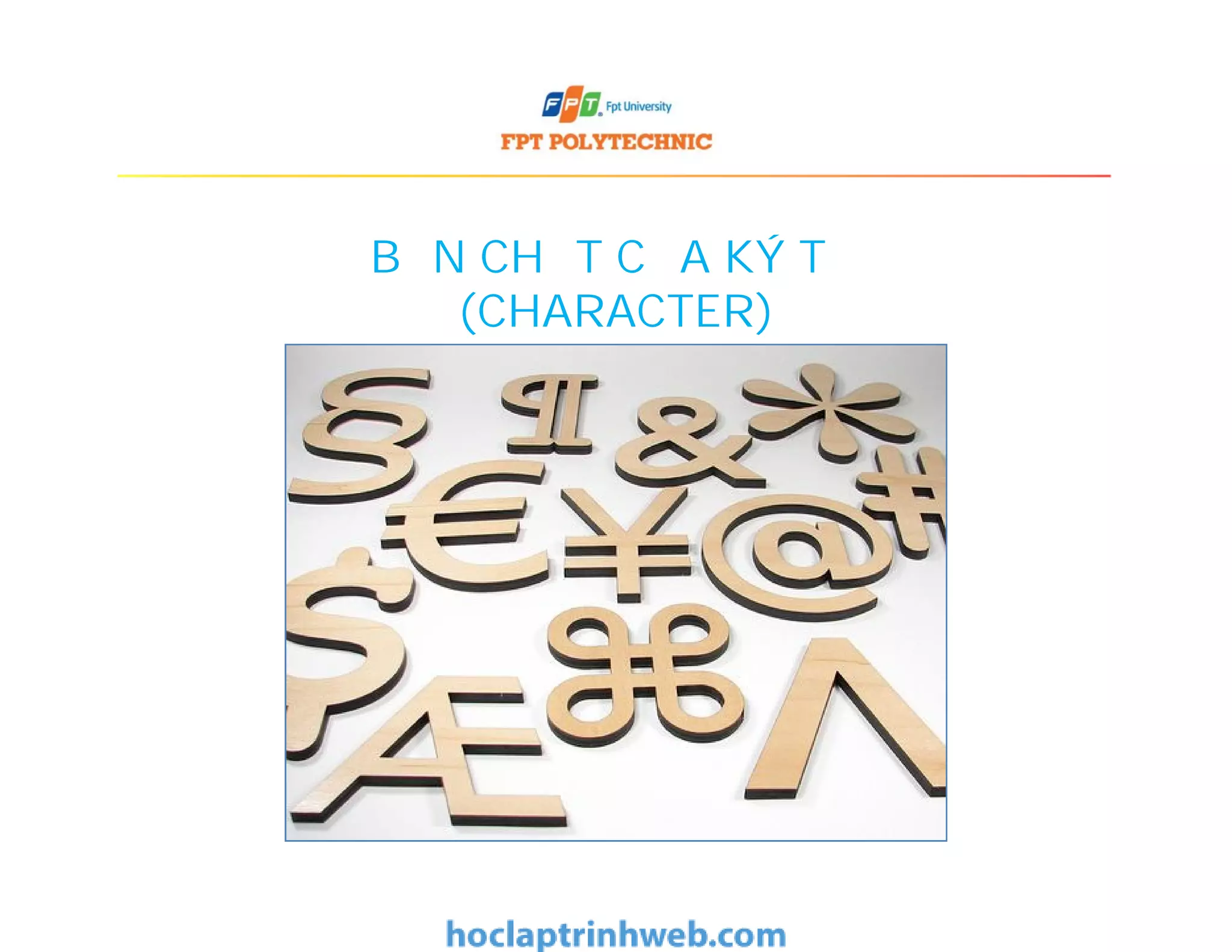 BẢN CHẤT CỦA KÝ TỰ
(CHARACTER)
 