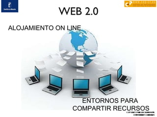 WEB 2.0 ALOJAMIENTO ON LINE  ENTORNOS PARA  COMPARTIR RECURSOS Cep José Castillejo. Ciudad Real Mª Fernanda Chamorro 