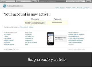 Blog creado y activo
 
