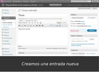 Creamos una entrada nueva
 